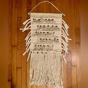 Vintage handmade in India 100% cotton Karma brand Boho wall hanging gold detail